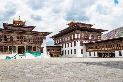 the Tashicho dzong in thimphu bhutan